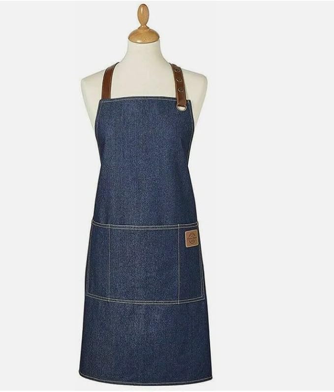 New Adult Kitchen Cooking/Craft 100% Cotton Denim Blue Apron